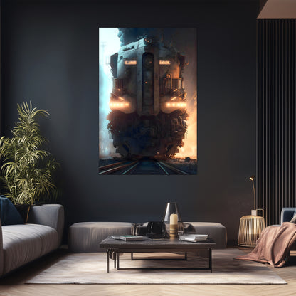 Diesel Train Poster – Warhound Mk IV | Awe-Inspiring Wall Art for Sci-Fi & Fantasy Train Enthusiasts | Unique and Exclusive Artwork