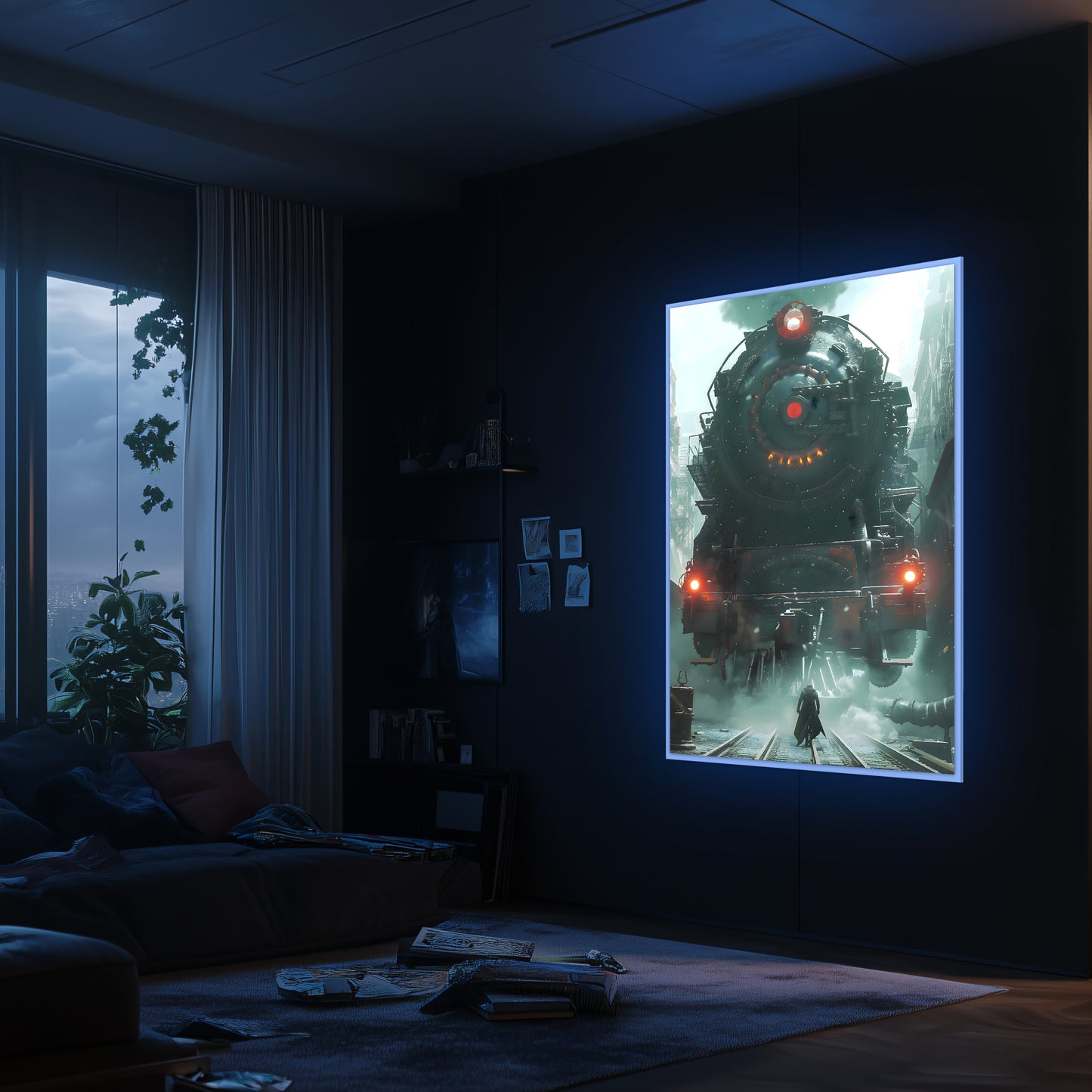 Dystopia Train Poster – Iron Predator | Awe-Inspiring Wall Art for Sci-Fi & Fantasy Train Enthusiasts | Unique and Exclusive Artwork