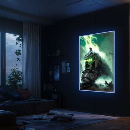 Zombie Train Poster – Hellforge Executor | Awe-Inspiring Wall Art for Sci-Fi & Fantasy Train Enthusiasts | Unique and Exclusive Artwork