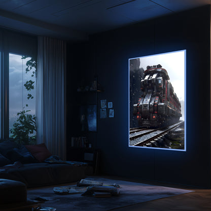 Dystopia Train Poster – Ironridge Bastion | Awe-Inspiring Wall Art for Sci-Fi & Fantasy Train Enthusiasts | Unique and Exclusive Artwork