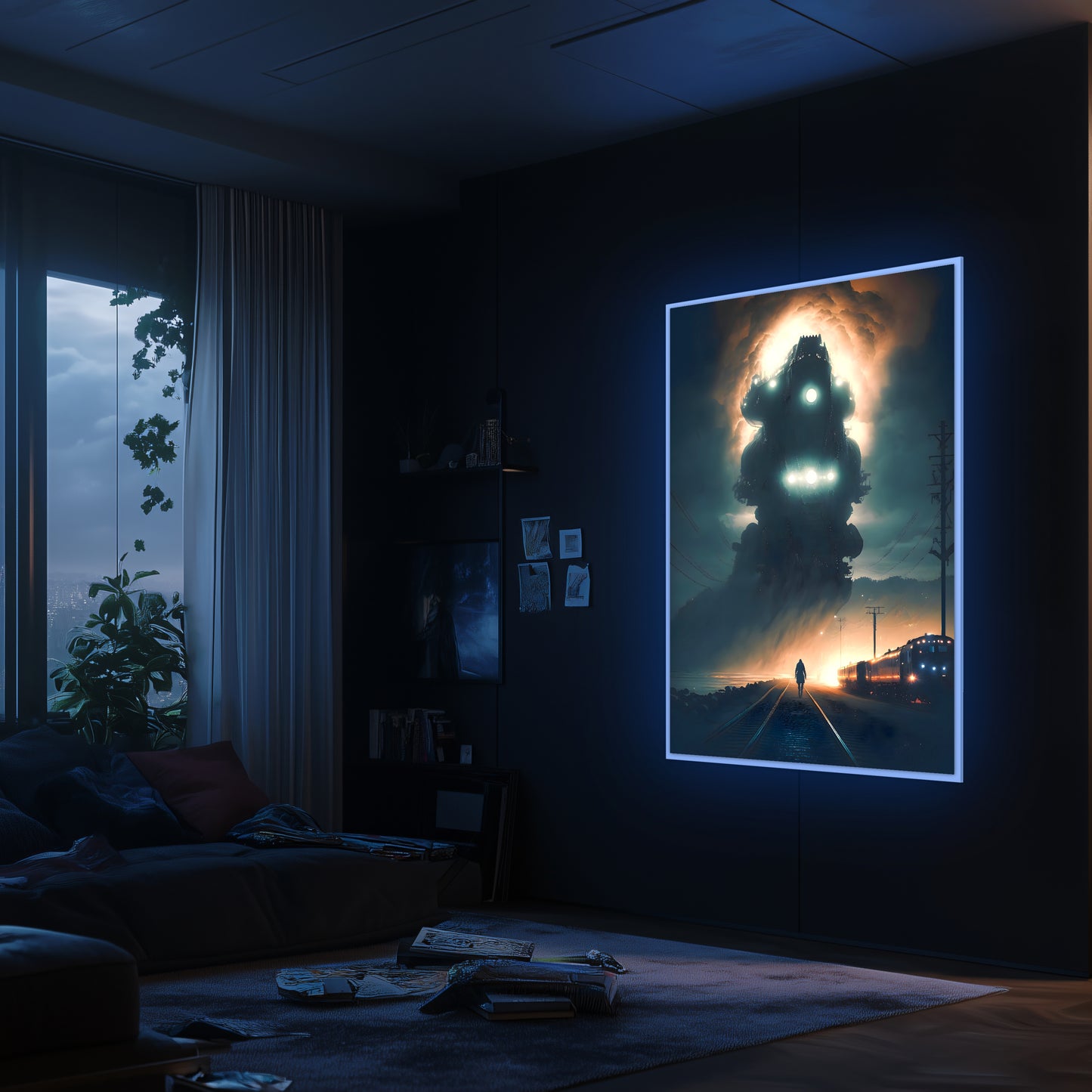 Post-Apocalyptic Train Poster – The Unyielding Monolith | Awe-Inspiring Wall Art for Sci-Fi & Fantasy Train Enthusiasts | Unique and Exclusive Artwork