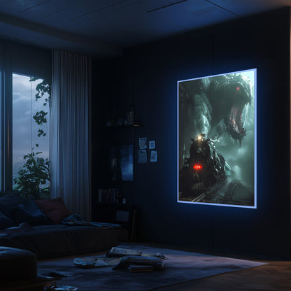Fantasy Train Poster – Dragonbane Express | Awe-Inspiring Wall Art for Sci-Fi & Fantasy Train Enthusiasts | Unique and Exclusive Artwork