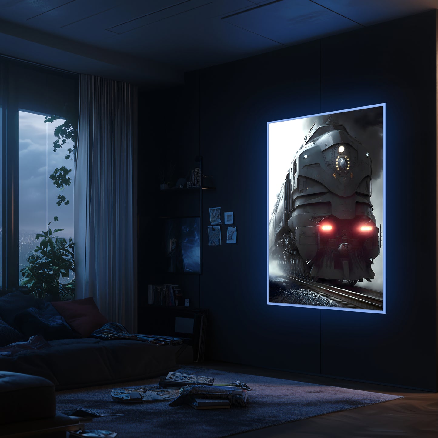 Dystopia Train Poster – Grimbringer Thunderclad | Awe-Inspiring Wall Art for Sci-Fi & Fantasy Train Enthusiasts | Unique and Exclusive Artwork
