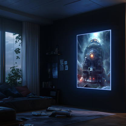 Post-Apocalyptic Train Poster – Winterborn Thunderheart | Awe-Inspiring Wall Art for Sci-Fi & Fantasy Train Enthusiasts | Unique and Exclusive Artwork