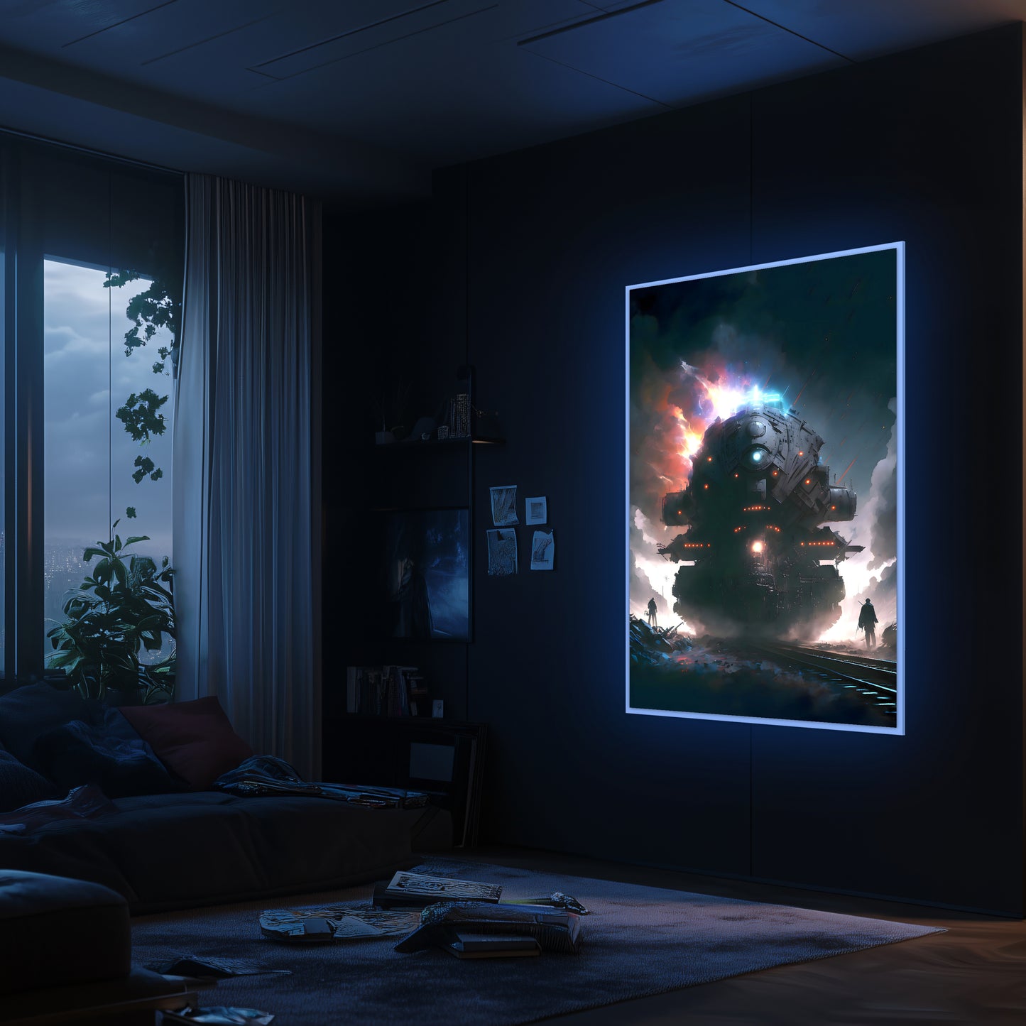 Wasteland Train Poster – The Voidstalker | Awe-Inspiring Wall Art for Sci-Fi & Fantasy Train Enthusiasts | Unique and Exclusive Artwork