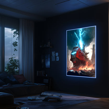 Wasteland Train Poster – Abaddon’s Wrath | Awe-Inspiring Wall Art for Sci-Fi & Fantasy Train Enthusiasts | Unique and Exclusive Artwork