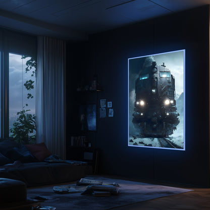Diesel Train Poster – Frostbreaker Jugger | Awe-Inspiring Wall Art for Sci-Fi & Fantasy Train Enthusiasts | Unique and Exclusive Artwork