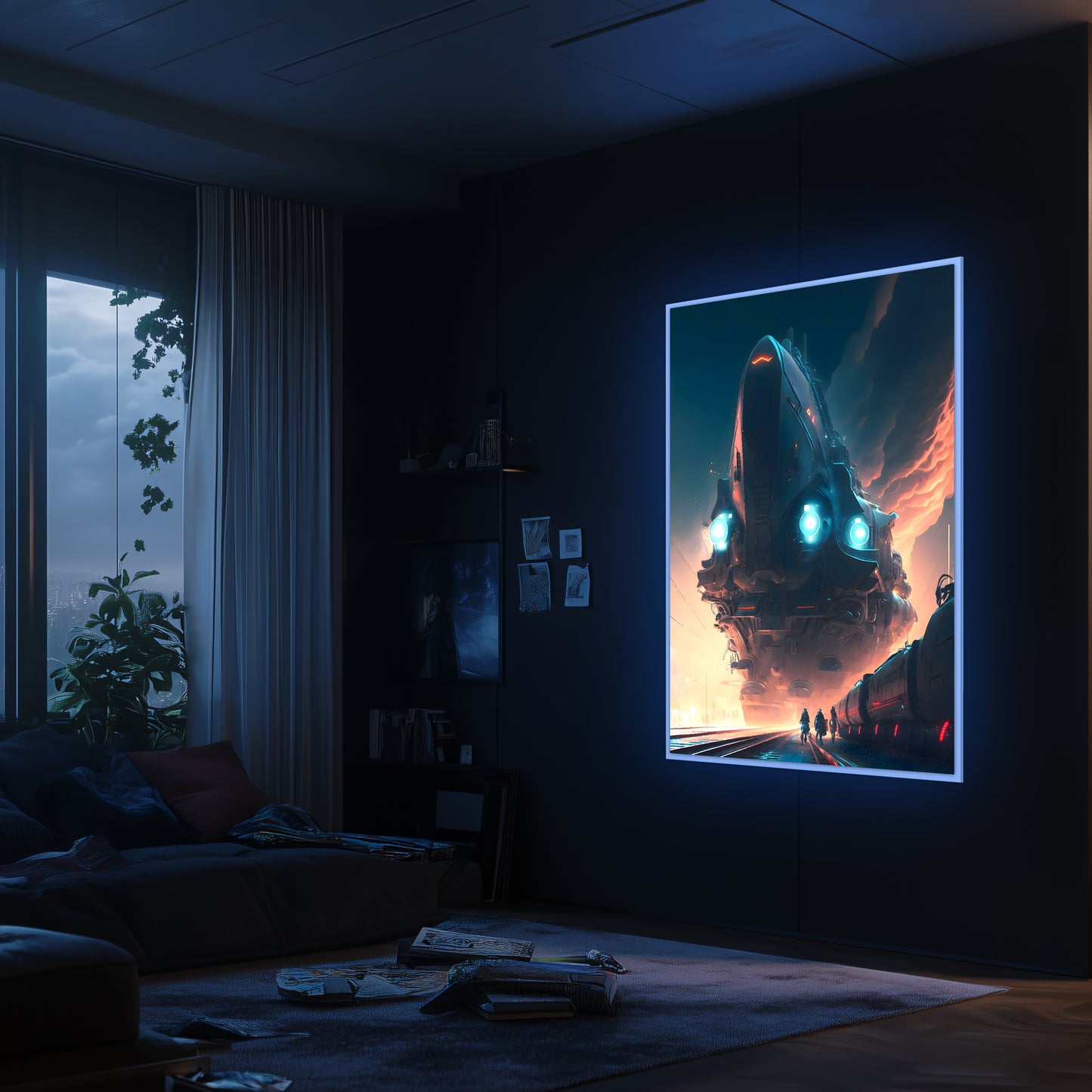 Cyberpunk Train Poster – Hyperion Elysian Metrocore | Awe-Inspiring Wall Art for Sci-Fi & Fantasy Train Enthusiasts | Unique and Exclusive Artwork