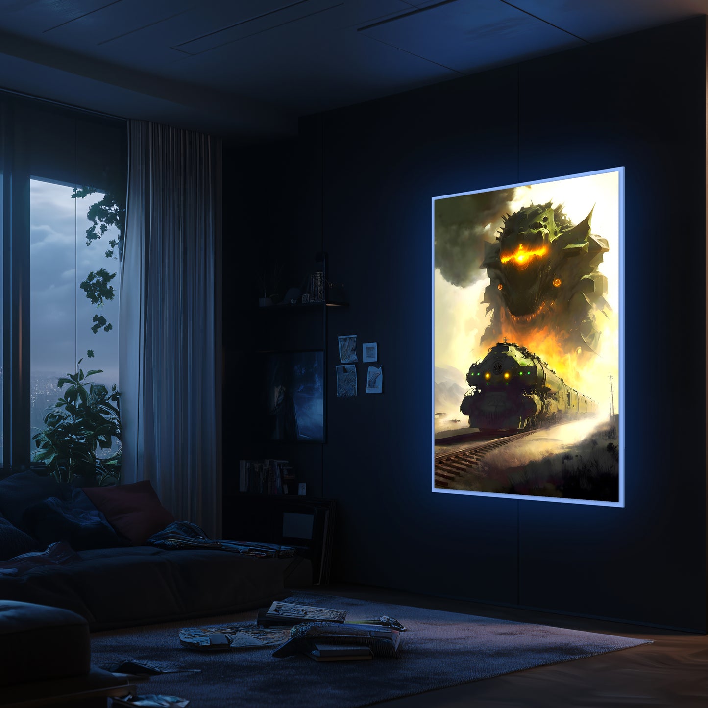 Fantasy Train Poster – Viridian Wyrmhauler | Awe-Inspiring Wall Art for Sci-Fi & Fantasy Train Enthusiasts | Unique and Exclusive Artwork