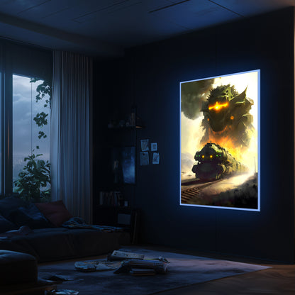 Fantasy Train Poster – Viridian Wyrmhauler | Awe-Inspiring Wall Art for Sci-Fi & Fantasy Train Enthusiasts | Unique and Exclusive Artwork