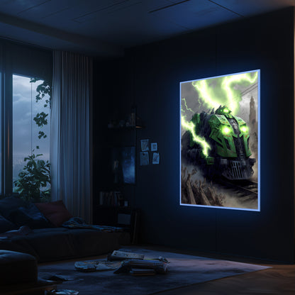 Zombie Train Poster – Shadowbane Revenant | Awe-Inspiring Wall Art for Sci-Fi & Fantasy Train Enthusiasts | Unique and Exclusive Artwork