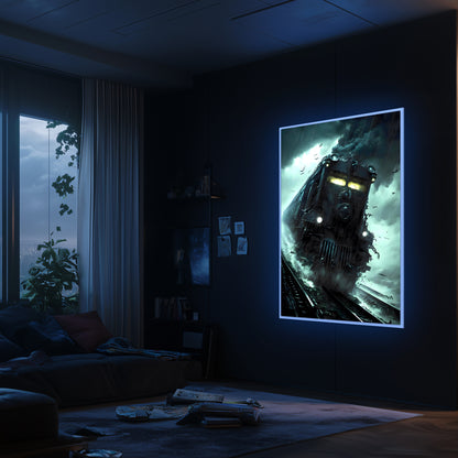 Zombie Train Poster – The Grim Hauler | Awe-Inspiring Wall Art for Sci-Fi & Fantasy Train Enthusiasts | Unique and Exclusive Artwork