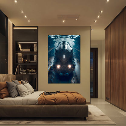 Diesel Train Poster – Rex Temporis | Awe-Inspiring Wall Art for Sci-Fi & Fantasy Train Enthusiasts | Unique and Exclusive Artwork