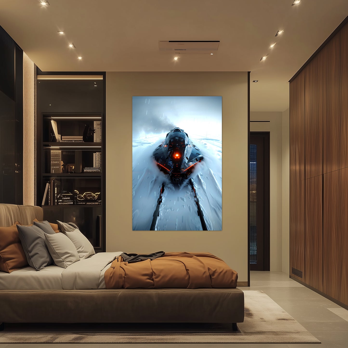 Cyberpunk Train Poster – The Demon's Dagger | Awe-Inspiring Wall Art for Sci-Fi & Fantasy Train Enthusiasts | Unique and Exclusive Artwork