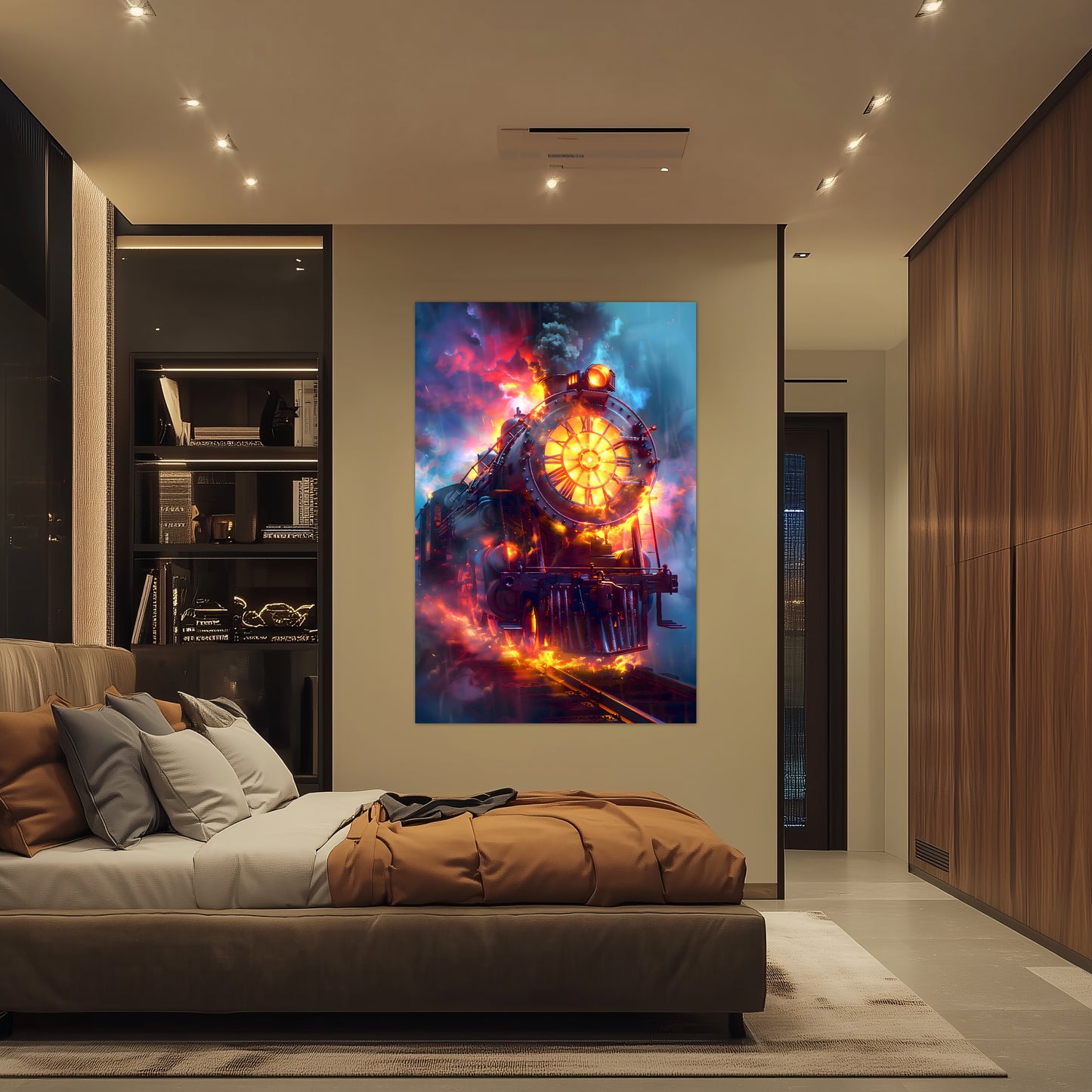 Steampunk Train Poster – Eternal Engine | Awe-Inspiring Wall Art for Sci-Fi & Fantasy Train Enthusiasts | Unique and Exclusive Artwork