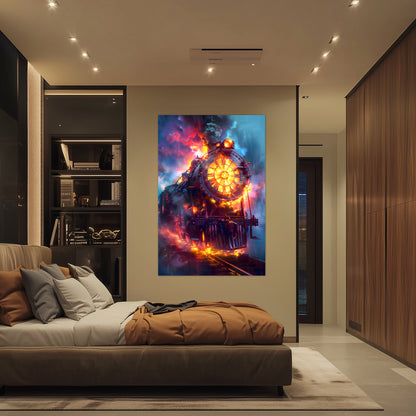 Steampunk Train Poster – Eternal Engine | Awe-Inspiring Wall Art for Sci-Fi & Fantasy Train Enthusiasts | Unique and Exclusive Artwork
