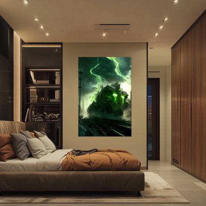 Zombie Train Poster – Wraithstorm Oppressor | Awe-Inspiring Wall Art for Sci-Fi & Fantasy Train Enthusiasts | Unique and Exclusive Artwork