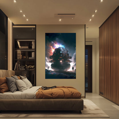 Wasteland Train Poster – The Voidstalker | Awe-Inspiring Wall Art for Sci-Fi & Fantasy Train Enthusiasts | Unique and Exclusive Artwork
