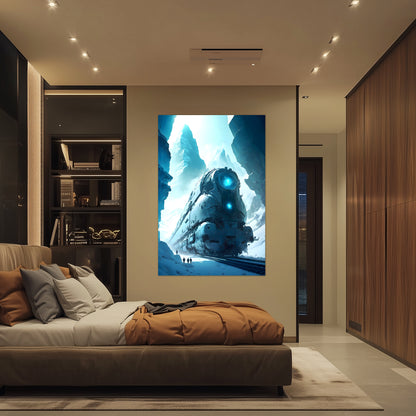 Post-Apocalyptic Train Poster – Icebreaker | Awe-Inspiring Wall Art for Sci-Fi & Fantasy Train Enthusiasts | Unique and Exclusive Artwork