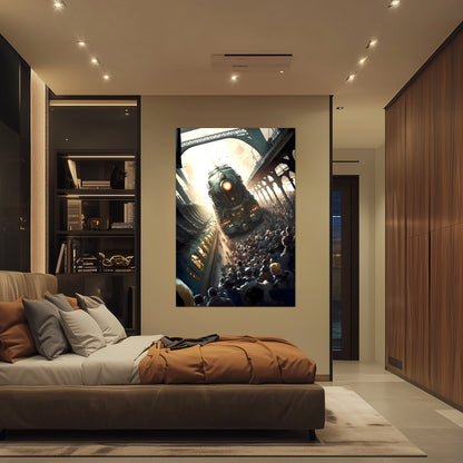 Steampunk Train Poster – Imperial Grandliner | Awe-Inspiring Wall Art for Sci-Fi & Fantasy Train Enthusiasts | Unique and Exclusive Artwork