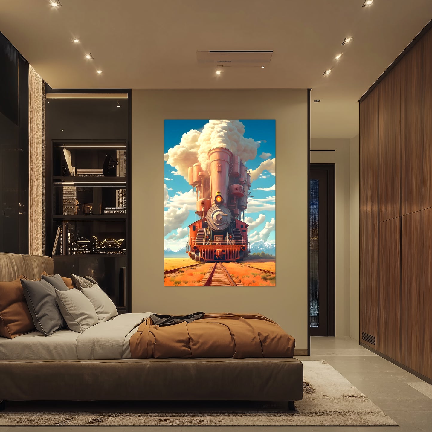 Steampunk Train Poster – Buffalo | Awe-Inspiring Wall Art for Sci-Fi & Fantasy Train Enthusiasts | Unique and Exclusive Artwork