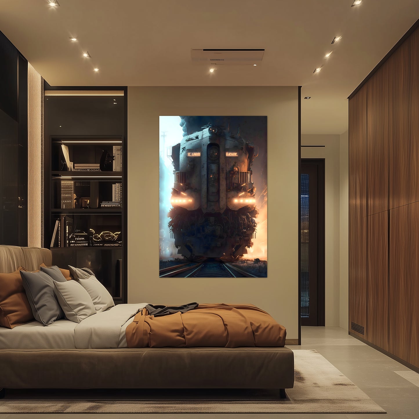 Diesel Train Poster – Warhound Mk IV | Awe-Inspiring Wall Art for Sci-Fi & Fantasy Train Enthusiasts | Unique and Exclusive Artwork