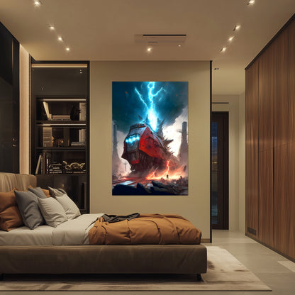 Wasteland Train Poster – Abaddon’s Wrath | Awe-Inspiring Wall Art for Sci-Fi & Fantasy Train Enthusiasts | Unique and Exclusive Artwork