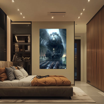Dystopia Train Poster – SPX 4449 | Awe-Inspiring Wall Art for Sci-Fi & Fantasy Train Enthusiasts | Unique and Exclusive Artwork
