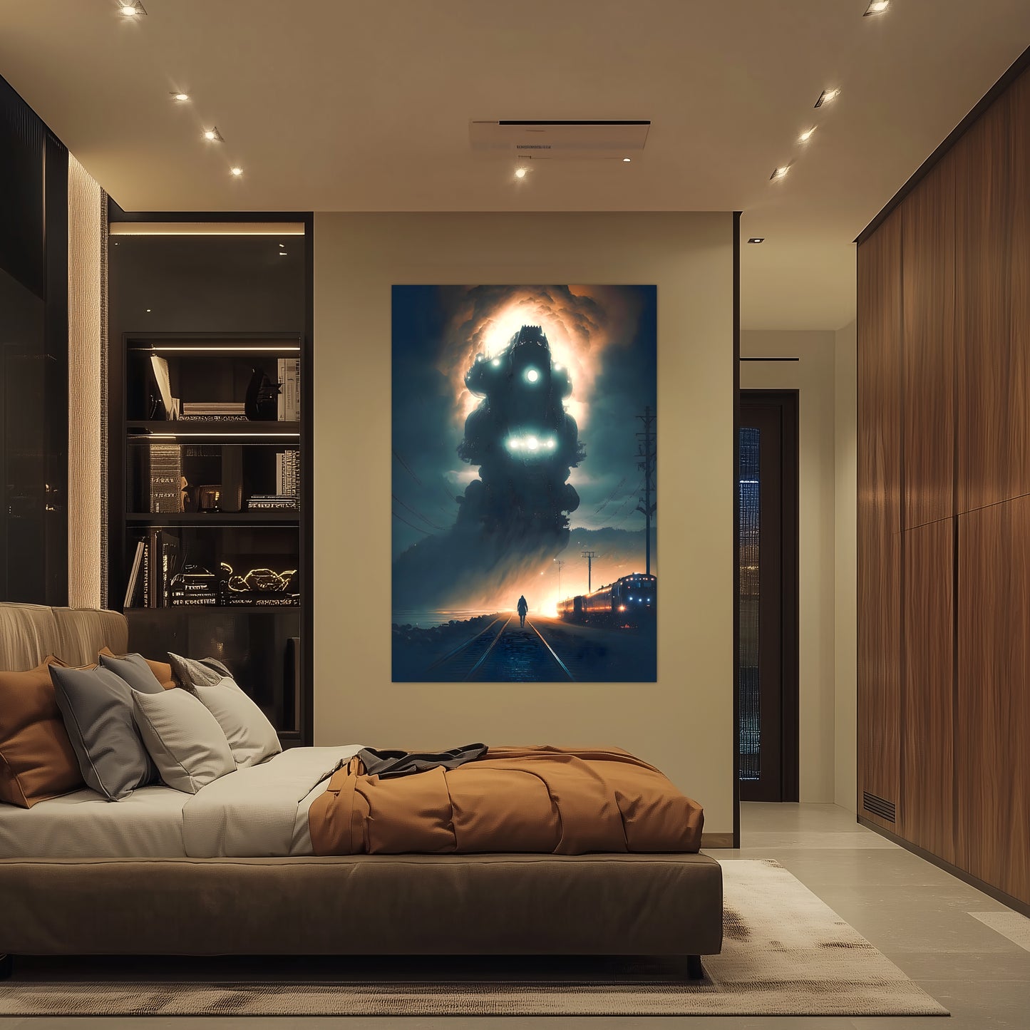 Post-Apocalyptic Train Poster – The Unyielding Monolith | Awe-Inspiring Wall Art for Sci-Fi & Fantasy Train Enthusiasts | Unique and Exclusive Artwork