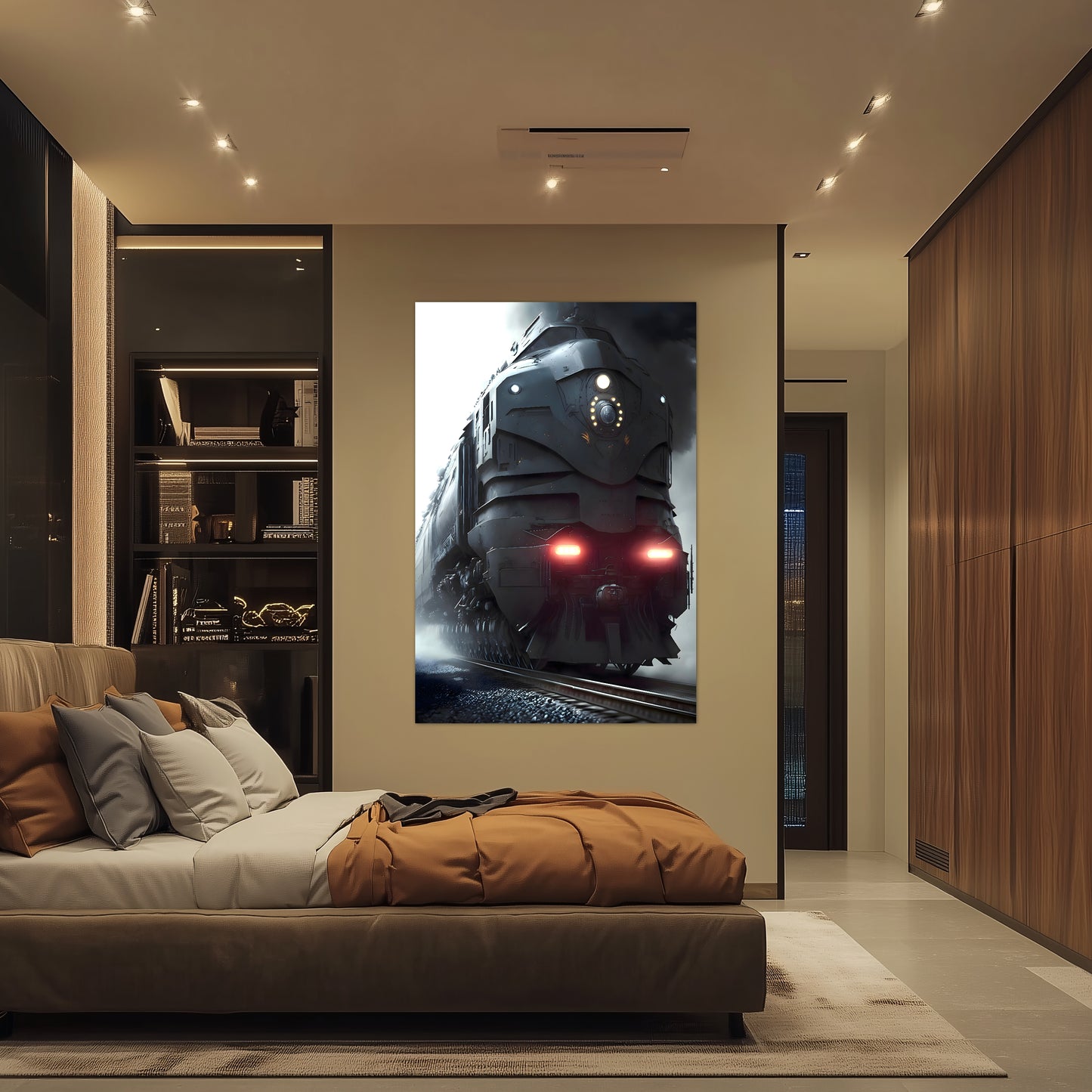 Dystopia Train Poster – Grimbringer Thunderclad | Awe-Inspiring Wall Art for Sci-Fi & Fantasy Train Enthusiasts | Unique and Exclusive Artwork