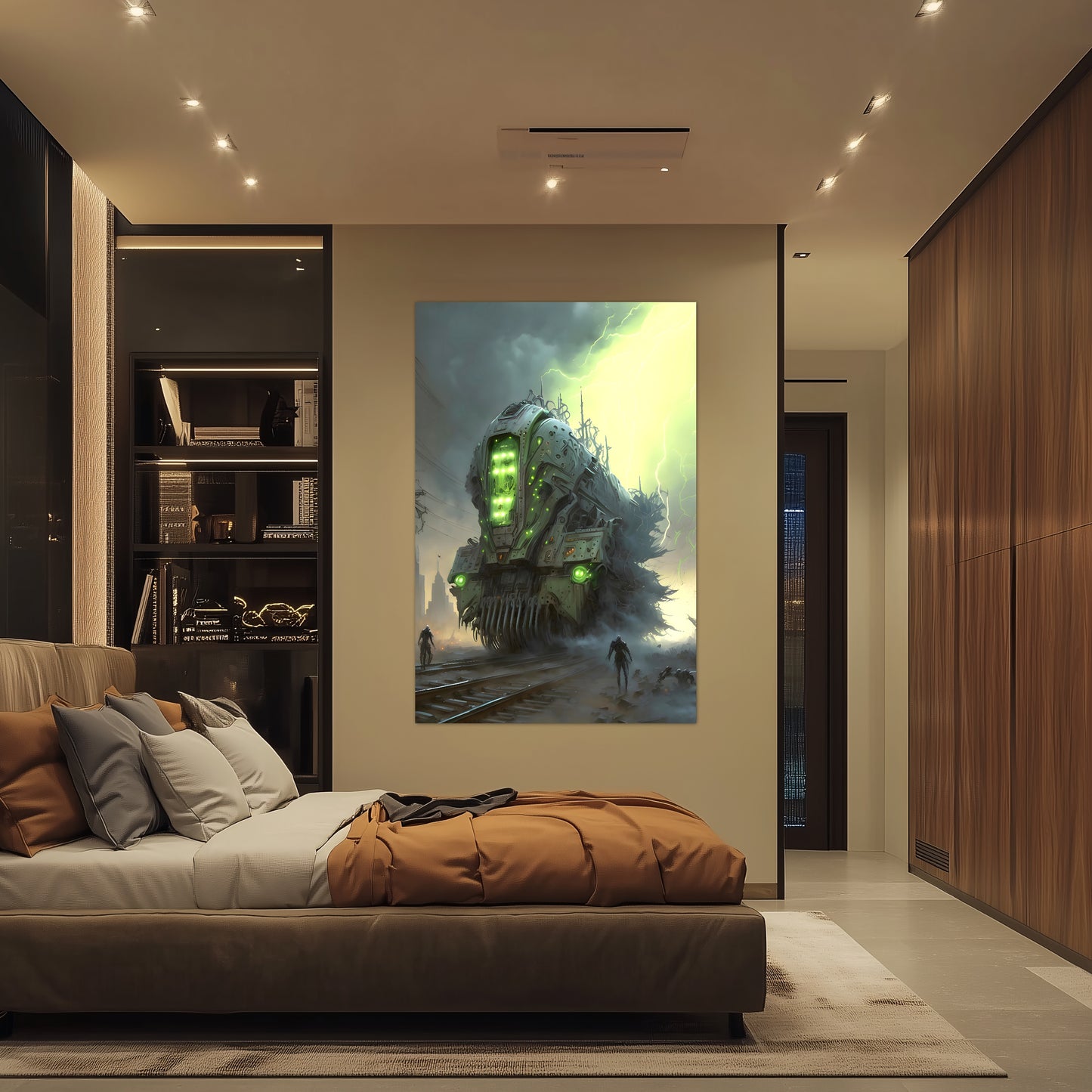 Zombie Train Poster – The Wraithcore Necrohauler | Awe-Inspiring Wall Art for Sci-Fi & Fantasy Train Enthusiasts | Unique and Exclusive Artwork