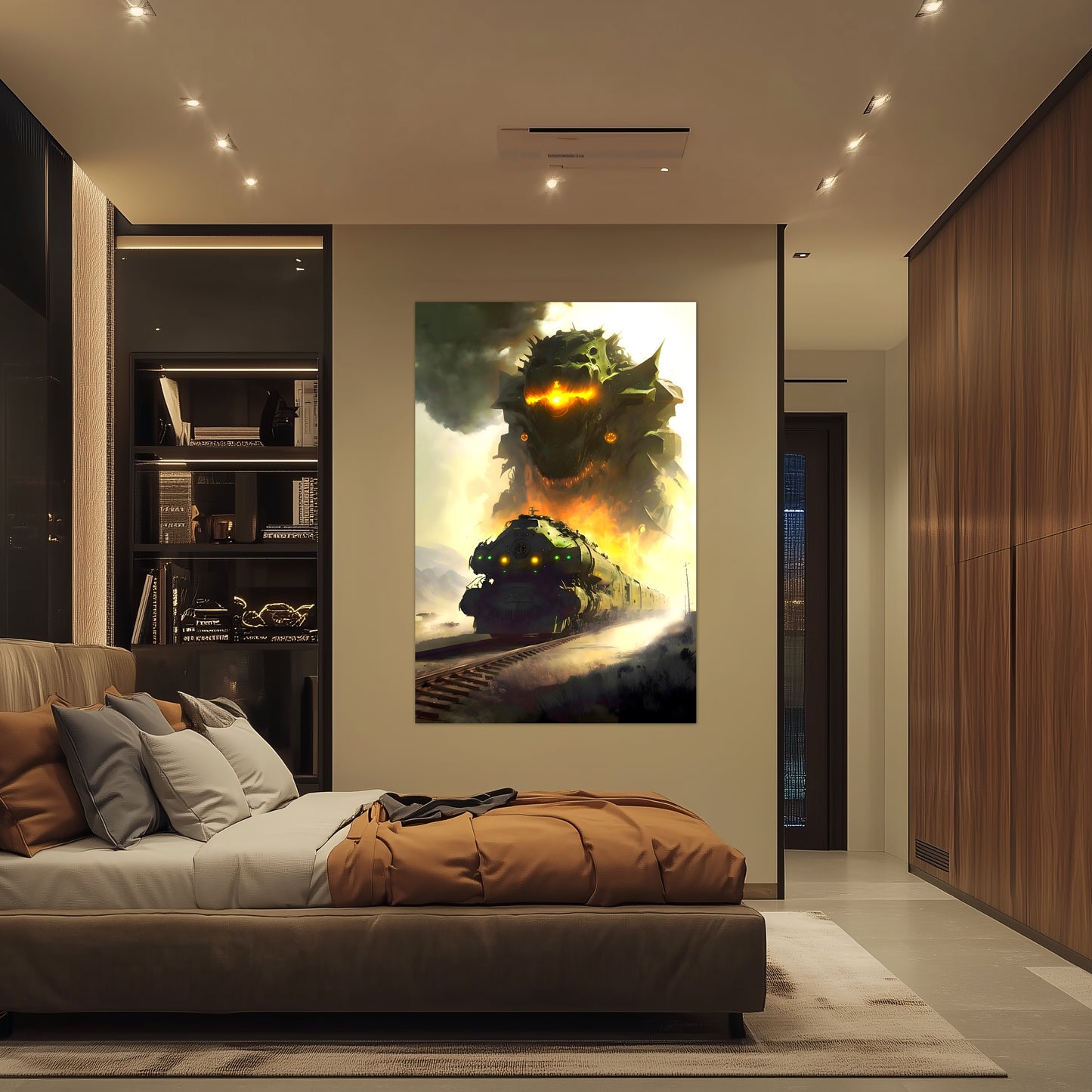 Fantasy Train Poster – Viridian Wyrmhauler | Awe-Inspiring Wall Art for Sci-Fi & Fantasy Train Enthusiasts | Unique and Exclusive Artwork