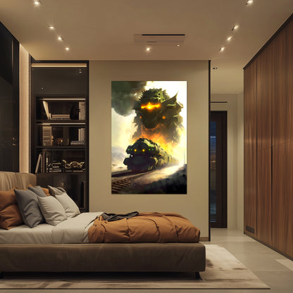 Fantasy Train Poster – Viridian Wyrmhauler | Awe-Inspiring Wall Art for Sci-Fi & Fantasy Train Enthusiasts | Unique and Exclusive Artwork