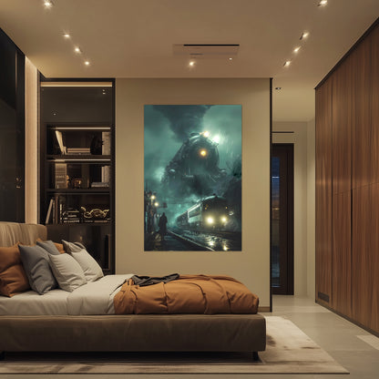 Fantasy Train Poster – Titan Wraith | Awe-Inspiring Wall Art for Sci-Fi & Fantasy Train Enthusiasts | Unique and Exclusive Artwork