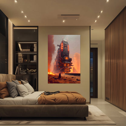 Wasteland Train Poster – Last Nomad | Awe-Inspiring Wall Art for Sci-Fi & Fantasy Train Enthusiasts | Unique and Exclusive Artwork