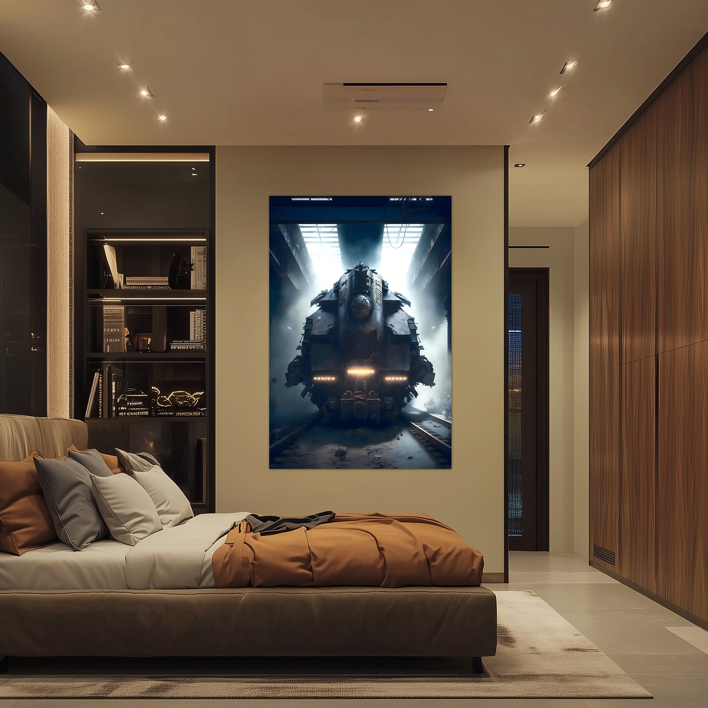 Diesel Train Poster – Aeternum Custos | Awe-Inspiring Wall Art for Sci-Fi & Fantasy Train Enthusiasts | Unique and Exclusive Artwork