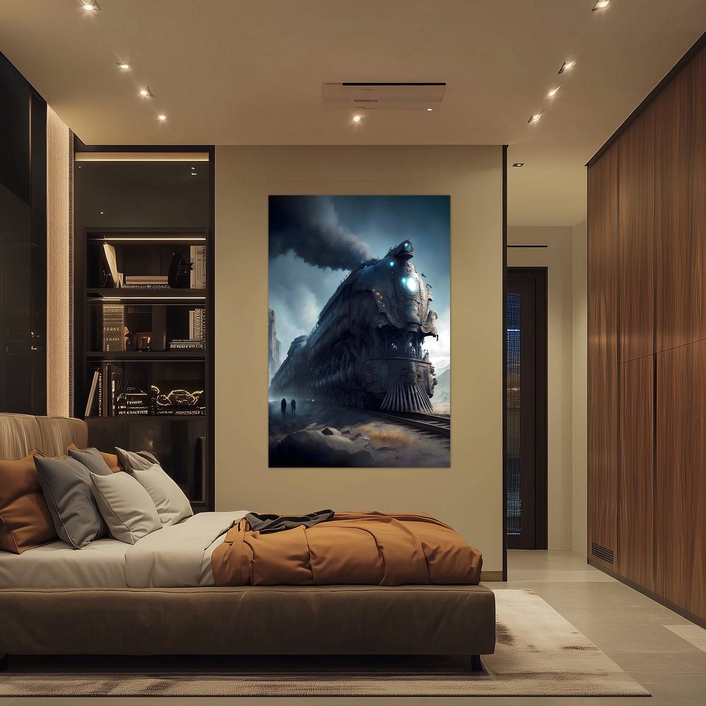 Dystopia Train Poster – Titanforge Paladin | Awe-Inspiring Wall Art for Sci-Fi & Fantasy Train Enthusiasts | Unique and Exclusive Artwork