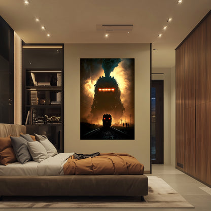Post-Apocalyptic Train Poster – The Endbringer | Awe-Inspiring Wall Art for Sci-Fi & Fantasy Train Enthusiasts | Unique and Exclusive Artwork