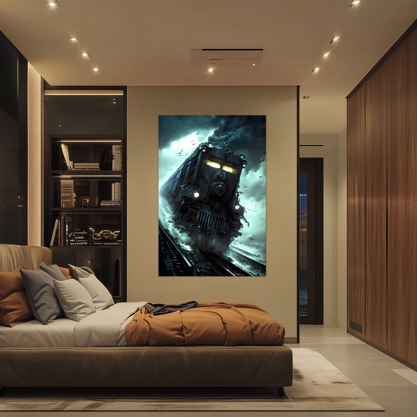 Zombie Train Poster – The Grim Hauler | Awe-Inspiring Wall Art for Sci-Fi & Fantasy Train Enthusiasts | Unique and Exclusive Artwork