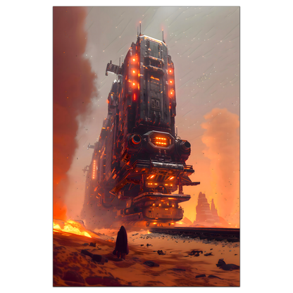 Wasteland Train Poster – Last Nomad | Awe-Inspiring Wall Art for Sci-Fi & Fantasy Train Enthusiasts | Unique and Exclusive Artwork