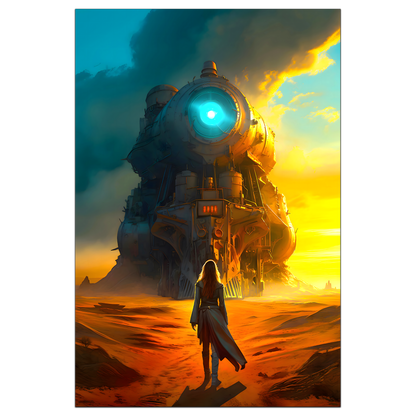 Steampunk Train Poster – Lost Ark | Awe-Inspiring Wall Art for Sci-Fi & Fantasy Train Enthusiasts | Unique and Exclusive Artwork