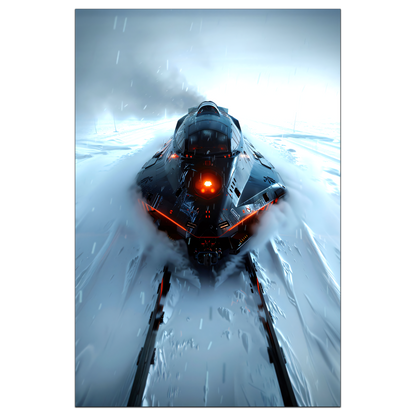 Cyberpunk Train Poster – The Demon's Dagger | Awe-Inspiring Wall Art for Sci-Fi & Fantasy Train Enthusiasts | Unique and Exclusive Artwork