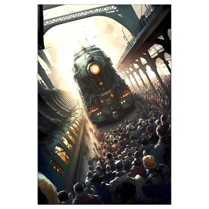 Steampunk Train Poster – Imperial Grandliner | Awe-Inspiring Wall Art for Sci-Fi & Fantasy Train Enthusiasts | Unique and Exclusive Artwork