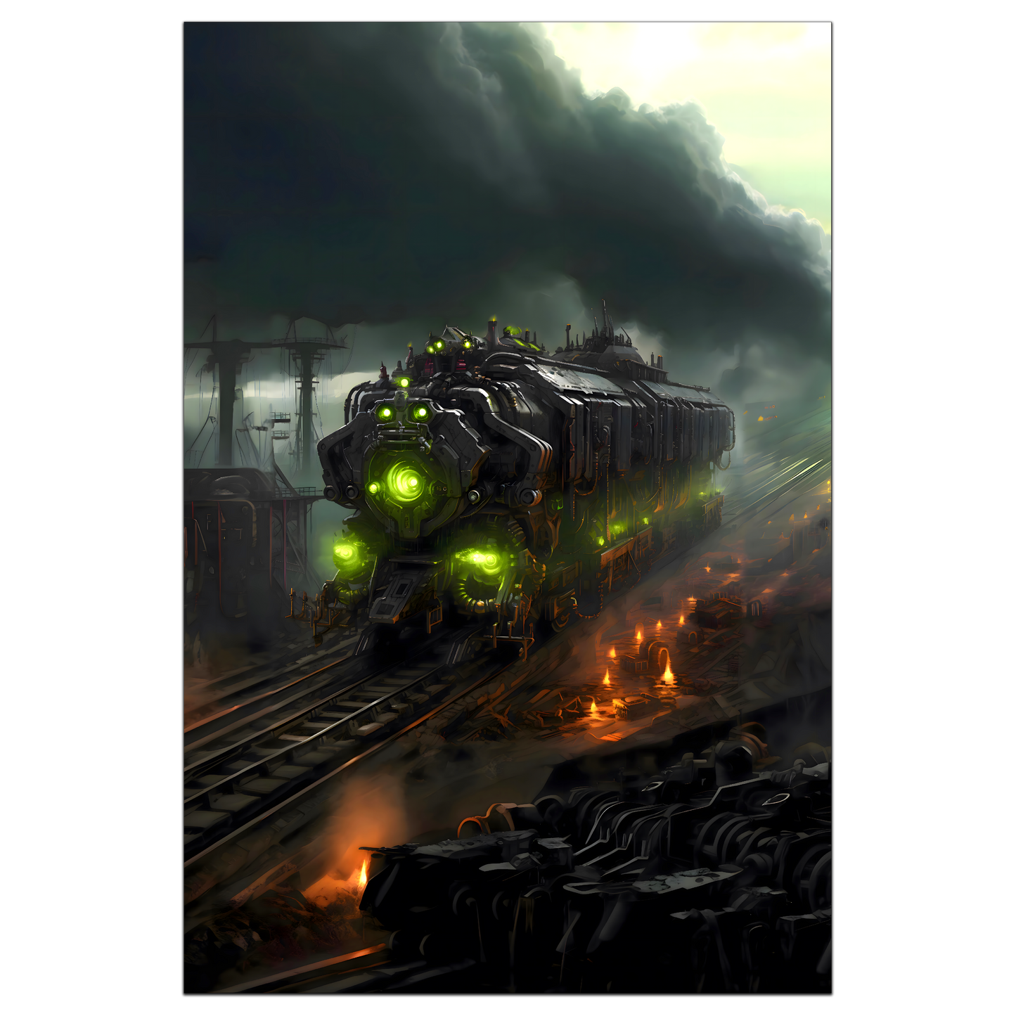 Zombie Train Poster – Dreadcrave Collector | Awe-Inspiring Wall Art for Sci-Fi & Fantasy Train Enthusiasts | Unique and Exclusive Artwork