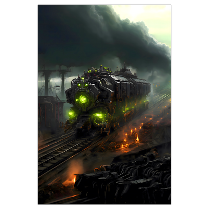 Zombie Train Poster – Dreadcrave Collector | Awe-Inspiring Wall Art for Sci-Fi & Fantasy Train Enthusiasts | Unique and Exclusive Artwork