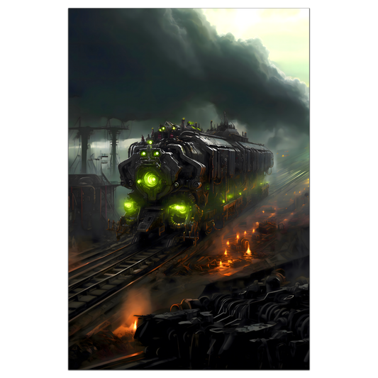 Zombie Train Poster – Dreadcrave Collector | Awe-Inspiring Wall Art for Sci-Fi & Fantasy Train Enthusiasts | Unique and Exclusive Artwork