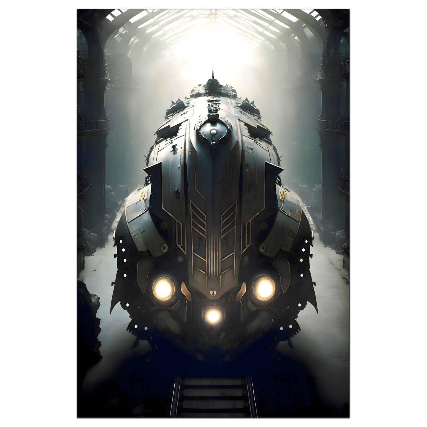 Diesel Train Poster – Chronos Magnus | Awe-Inspiring Wall Art for Sci-Fi & Fantasy Train Enthusiasts | Unique and Exclusive Artwork