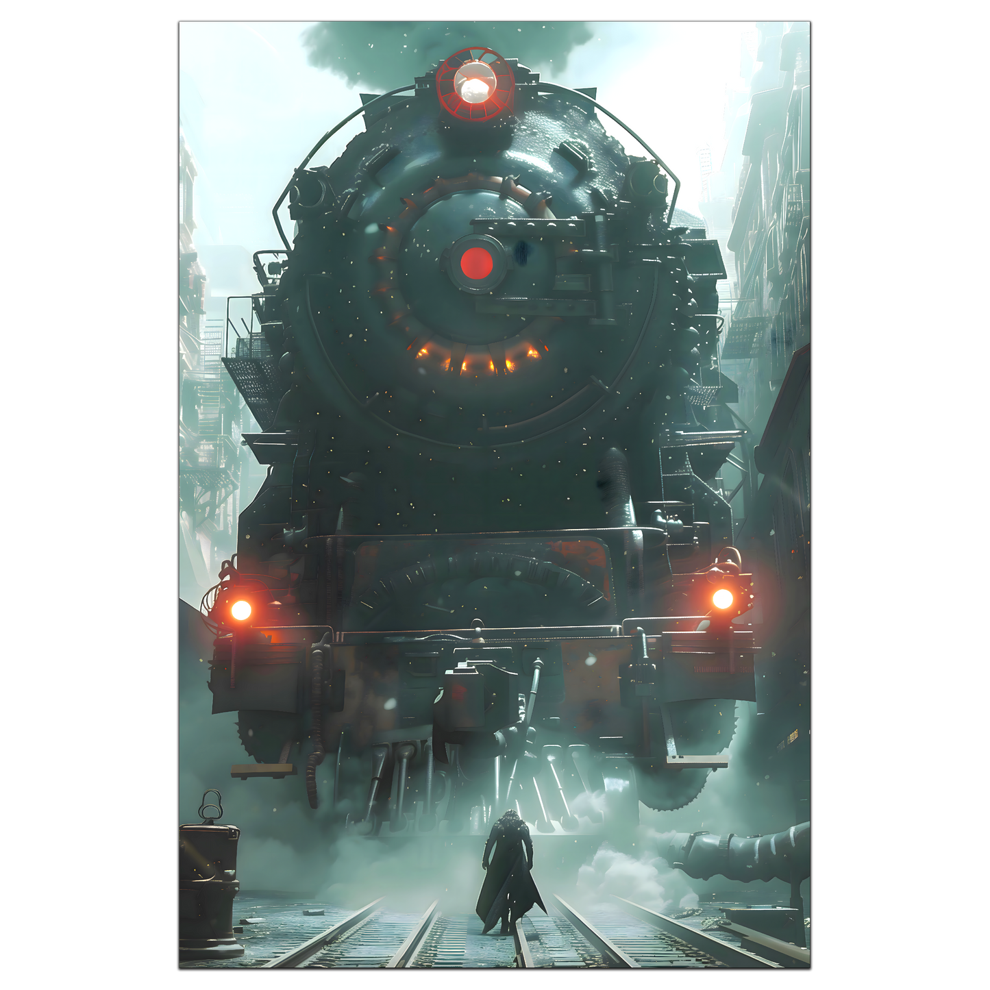 Dystopia Train Poster – Iron Predator | Awe-Inspiring Wall Art for Sci-Fi & Fantasy Train Enthusiasts | Unique and Exclusive Artwork