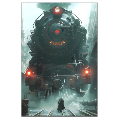 Dystopia Train Poster – Iron Predator | Awe-Inspiring Wall Art for Sci-Fi & Fantasy Train Enthusiasts | Unique and Exclusive Artwork
