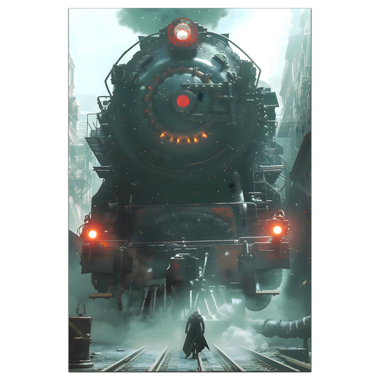 Dystopia Train Poster – Iron Predator | Awe-Inspiring Wall Art for Sci-Fi & Fantasy Train Enthusiasts | Unique and Exclusive Artwork
